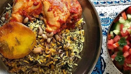 Loobia Polo Shirazi ( rice with bean )