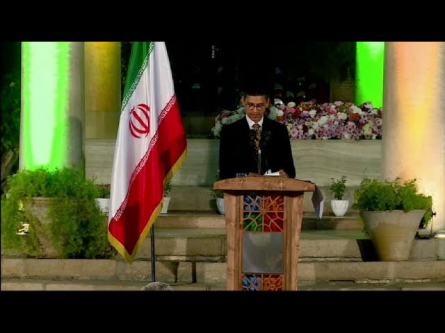 Indian Ambassador at the Tomb of Hafiz in Shiraz, Iran