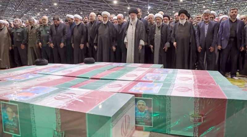 Ayatollah Khamenei leads funeral prayer for late President, Foreign Minister