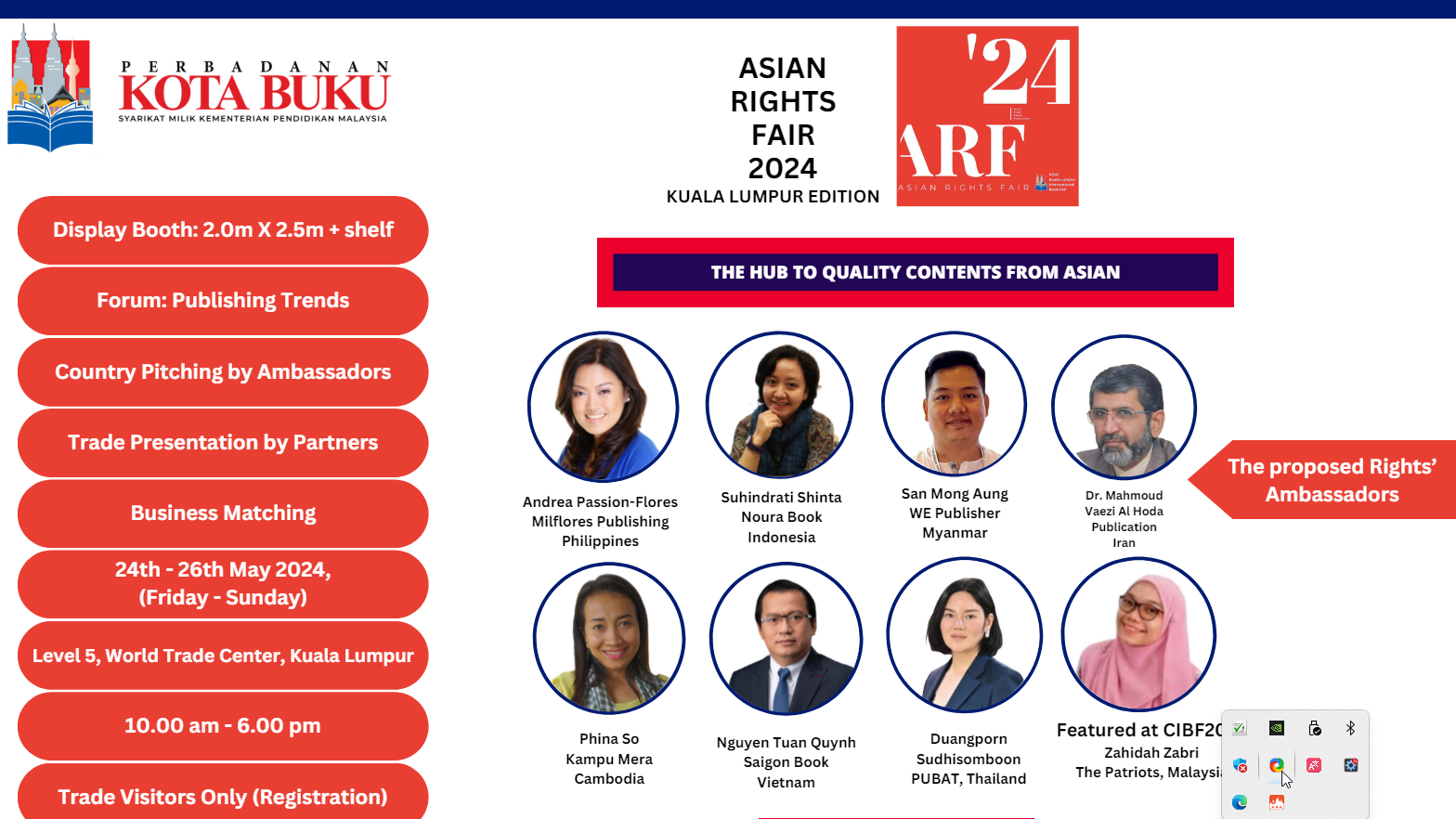 ASIAN RIGHTS FAIR 2024 KUALA LUMPUR EDITION