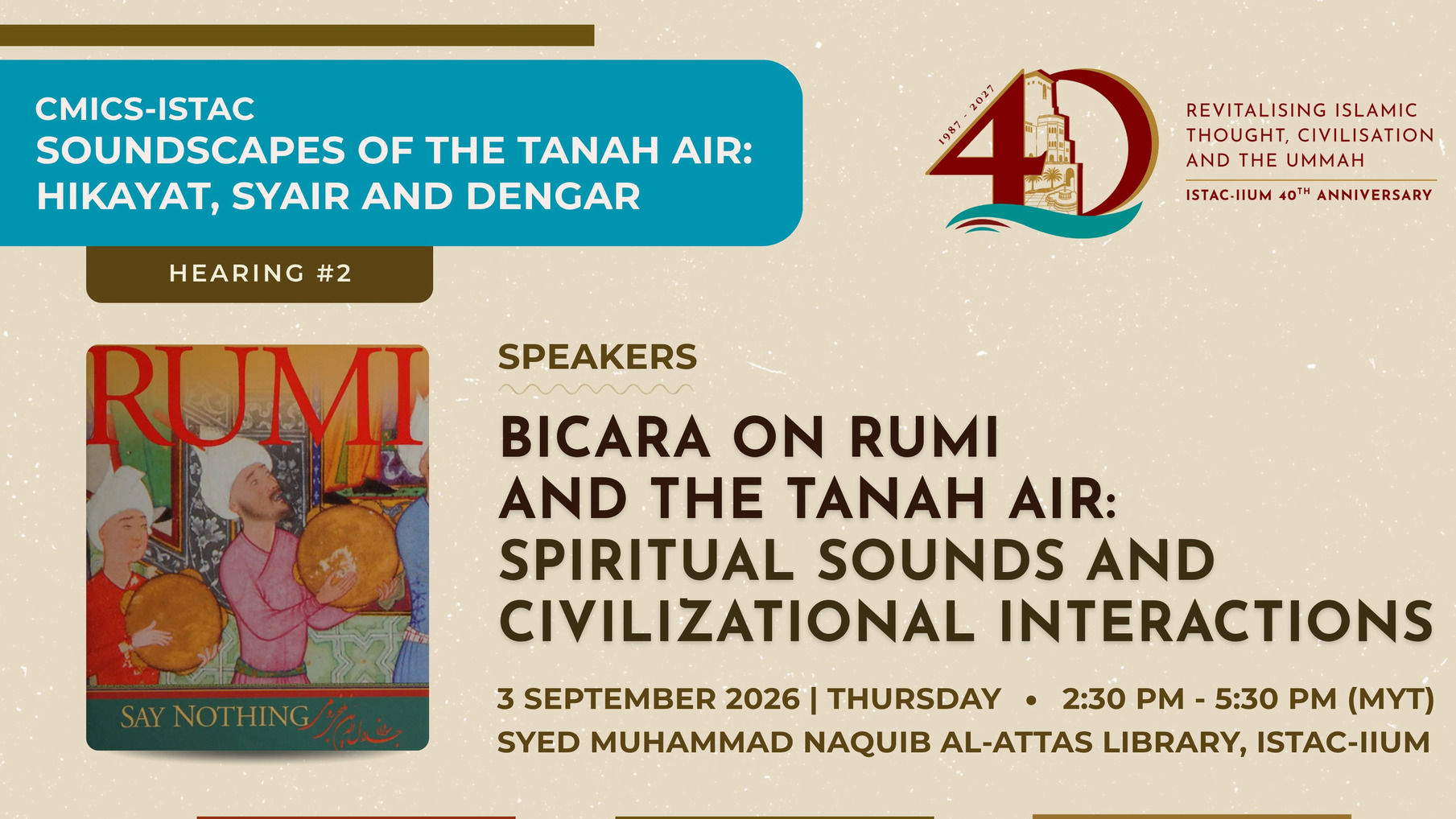 Bicara on Rumi and the Tanah Air: Spiritual Sounds and Civilizational Interactions