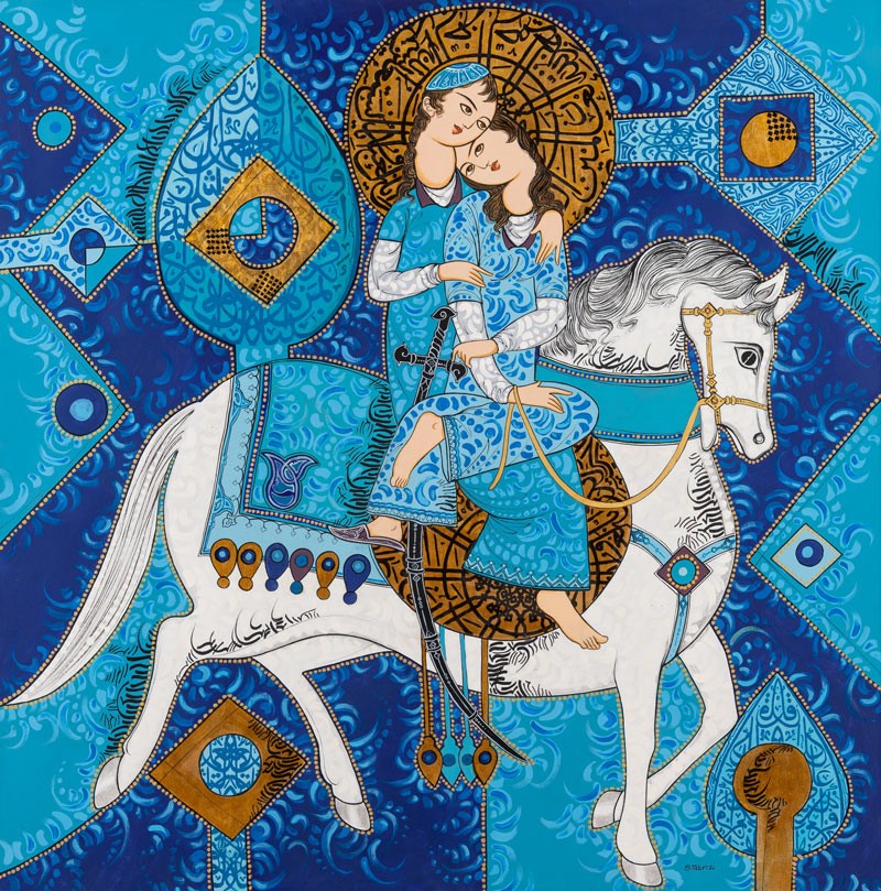 Iranian Painting: The Harmonious Melody of Color and Design on a White Canvas